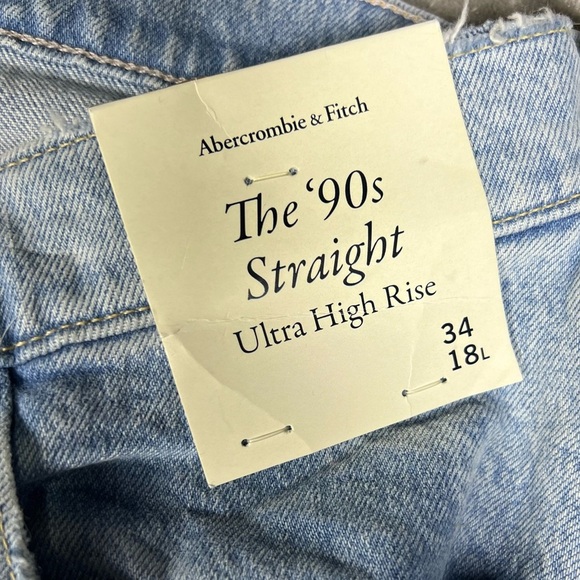 Abercrombie&Fitch Jeans Womens 34 The 90s Straight Ultra High Rise Criss Cross - Picture 9 of 13